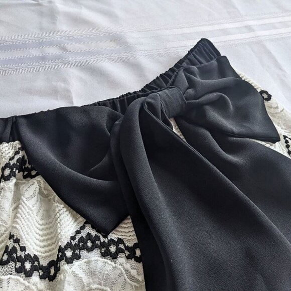 NWT GRAYSE St. John Chevron OffShoulder Wedding MOB MiniDress W1420301 Sz L $550 - Picture 5 of 10